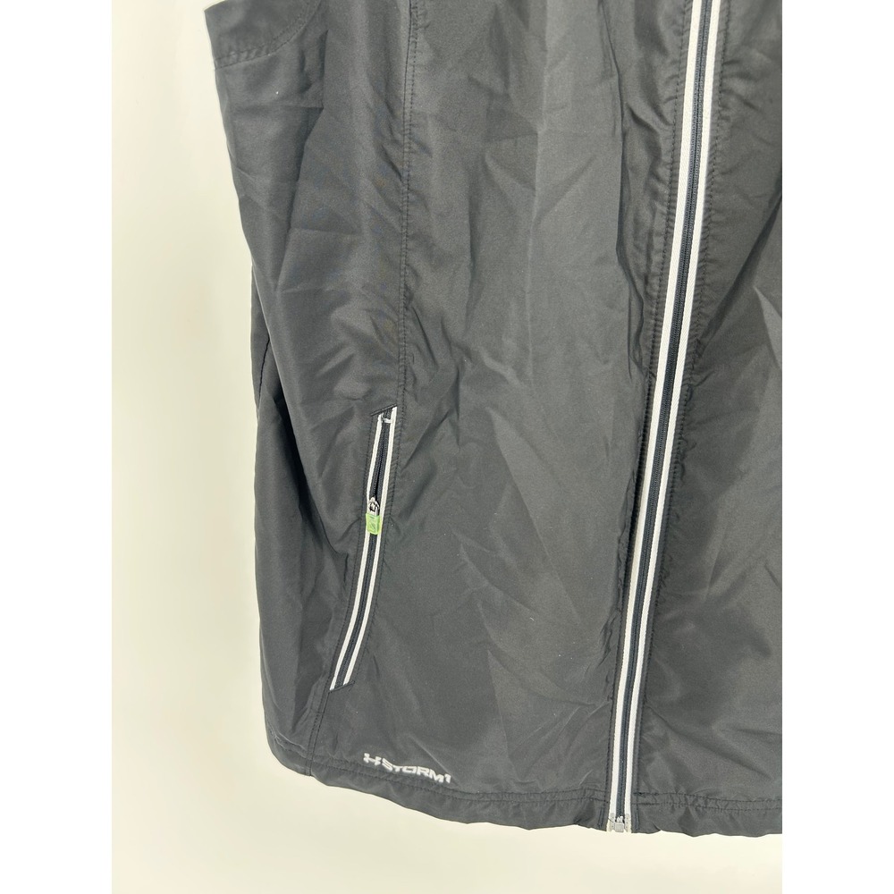 Under Armour Storm1 Mens Running Vest Black Full Zip Reflective Large LG Fitted - Picture 3 of 9